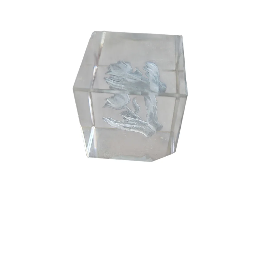 Glass Floral Glass Paperweight